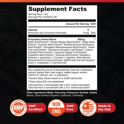 Nexburn Drops – Green Tea, Ginseng & Maca Root – 2 fl oz, 1 Month Supply | Green Tea, Ginseng, Maca Root, African Mango & Chromium | Non-GMO, Made in USA | Take by dropper, daily drops
