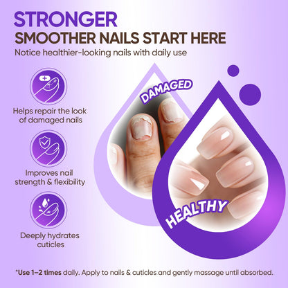 AOSILIAL Biotin Nail Growth Serum – Nail Strengthener for Weak, Brittle Nails – Nail & Cuticle Oil for Dry, Damaged Nails
