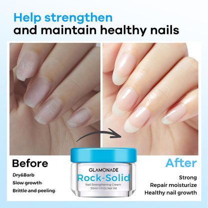 Glamonade Hard Nail Strengthening Cream: Nail strengthener and Cuticle Treatment To Repair Damaged Thin Nails and Dry Cracked Skin&Grow Nails,