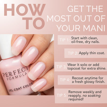 Perfect Formula Gel Coat Color Duo – Fresh Pink & Dazzle - Nail Strengthener & Keratin Repair Treatment, Protein-Rich, Glossy Gel Nail Polish for Damaged Nails,