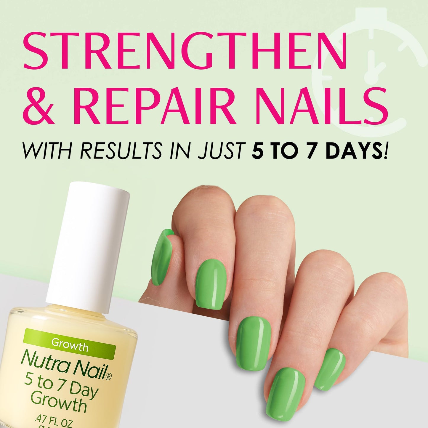Nutra Nail 5 to 7 Day Growth Treatment - Fast Nail Strengthener Repair Serum Formula (0.47 fl oz) (Pack of 2)