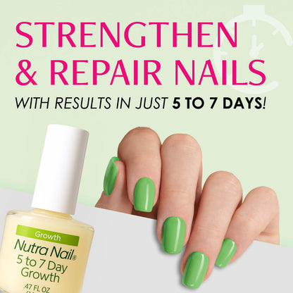 Nutra Nail 5 to 7 Day Growth Treatment - Fast Nail Strengthener Repair Serum Formula (0.47 fl oz) (Pack of 2)