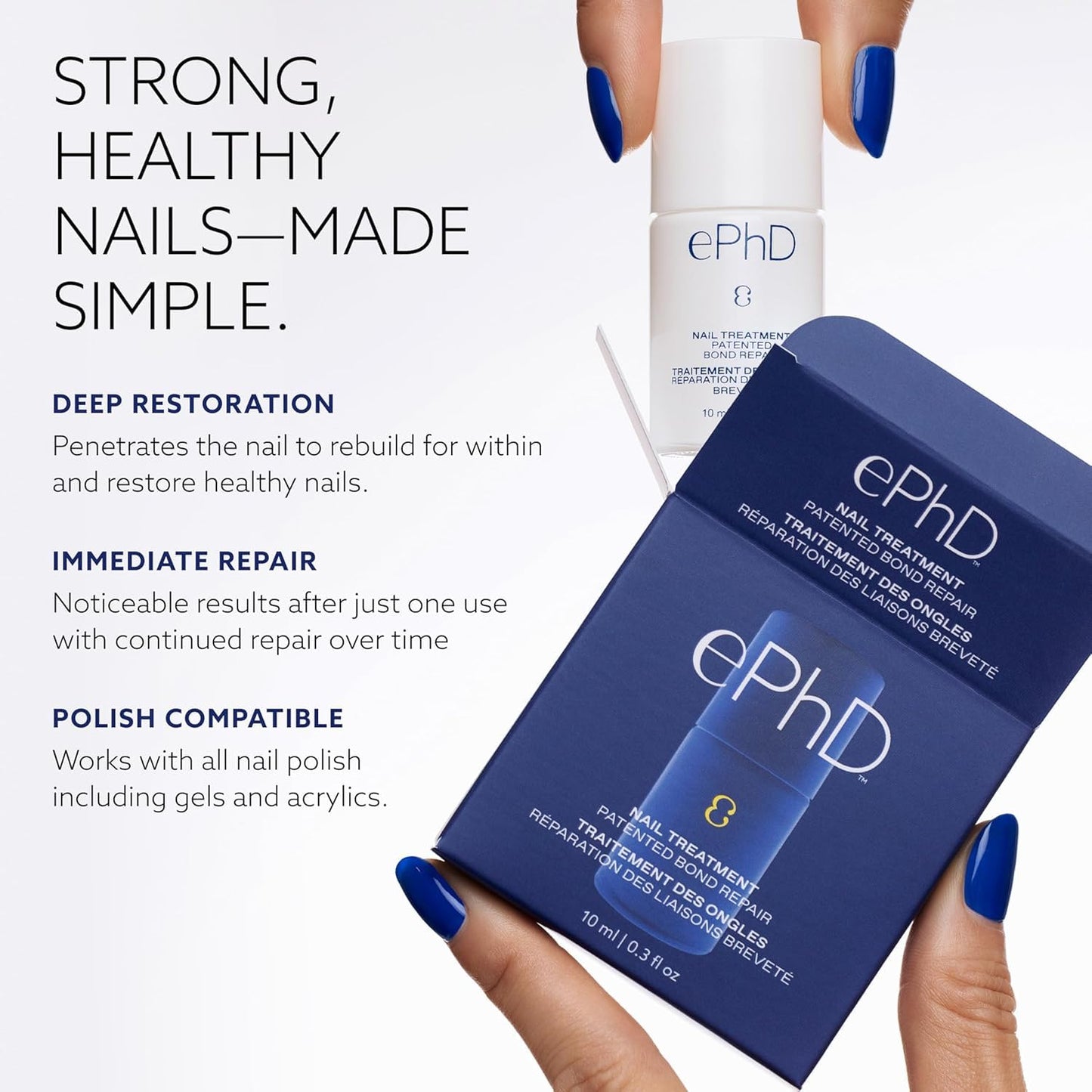 ePhD Bond Repair Nail Treatment, Nail Repair that Strengthens, Restores & Rebuilds Brittle Nails, Strengthens from Within, Formula for Damaged