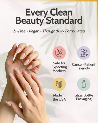 karma organic Deep Nutrition Nail Polish Strengthener - Nail Ridge Filler Base Coat Polish for Thin & Damaged Nails, Non-Toxic, Vegan & Cruelty Free, 0.47 fl oz