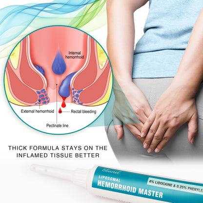 Ebanel 4% Lidocaine Hemorrhoid Treatment Ointment with Phenylephrine, Witch Hazel, Vitamin B6, Zinc Oxide, Frankincense, External and Internal Hemorrhoids Treatment Burn Itch Pain Relief Anal Cream