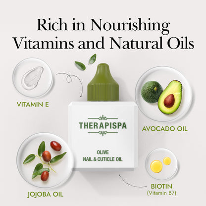 THERAPISPA Nail & Cuticle Oil with Avocado, Jojoba, Biotin & Vitamin E – Nail Growth Oil for Strengthening, Hydrating & Reviving Peeling Nails (Lemon, 2.0 fl oz)