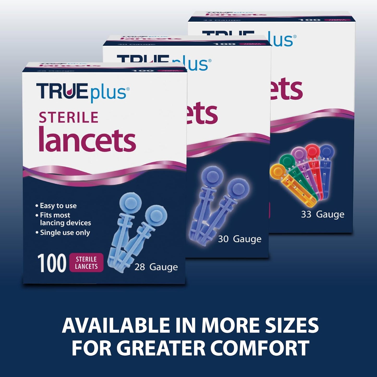 TRUEplus Lancets Bundle (30G), 200 Lancets, Lancing Device, Log Book | Blood Glucose Testing Supplies for Home Use, Includes 200 Sterile 30G Lancets (2 x 100ct), Lancing Device, Log Book