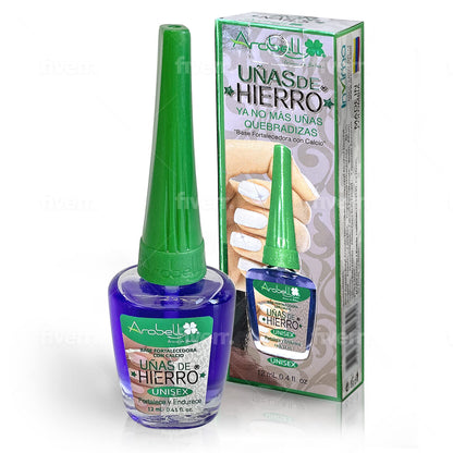 Arobell Nail Strengthener Iron Nails Nail Hardener for Damaged & Brittle Nails Clear Nail Polish for Growth & Protection