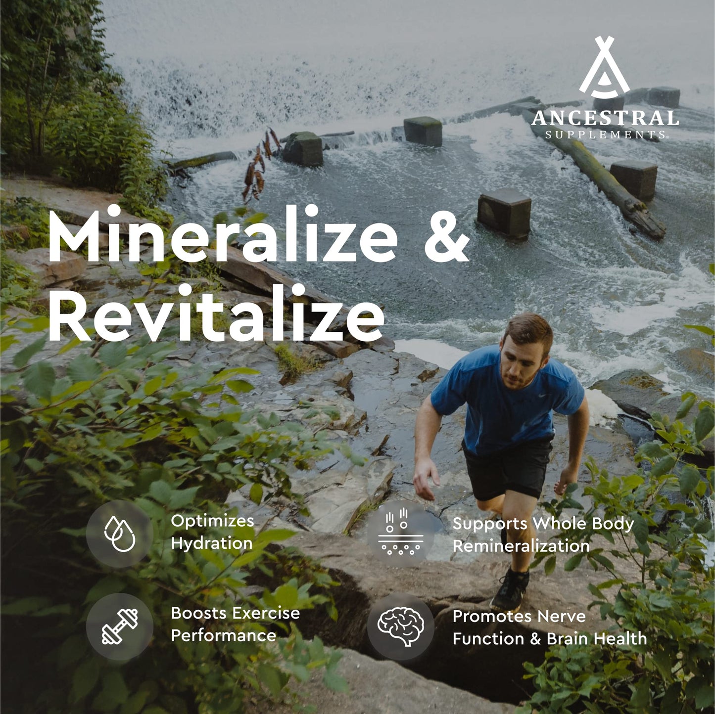 Ancestral Supplements Minerals & Electrolytes with Magnesium, Potassium, Sodium, Supports Optimal Hydration, Immune Health, Athletic Performance,