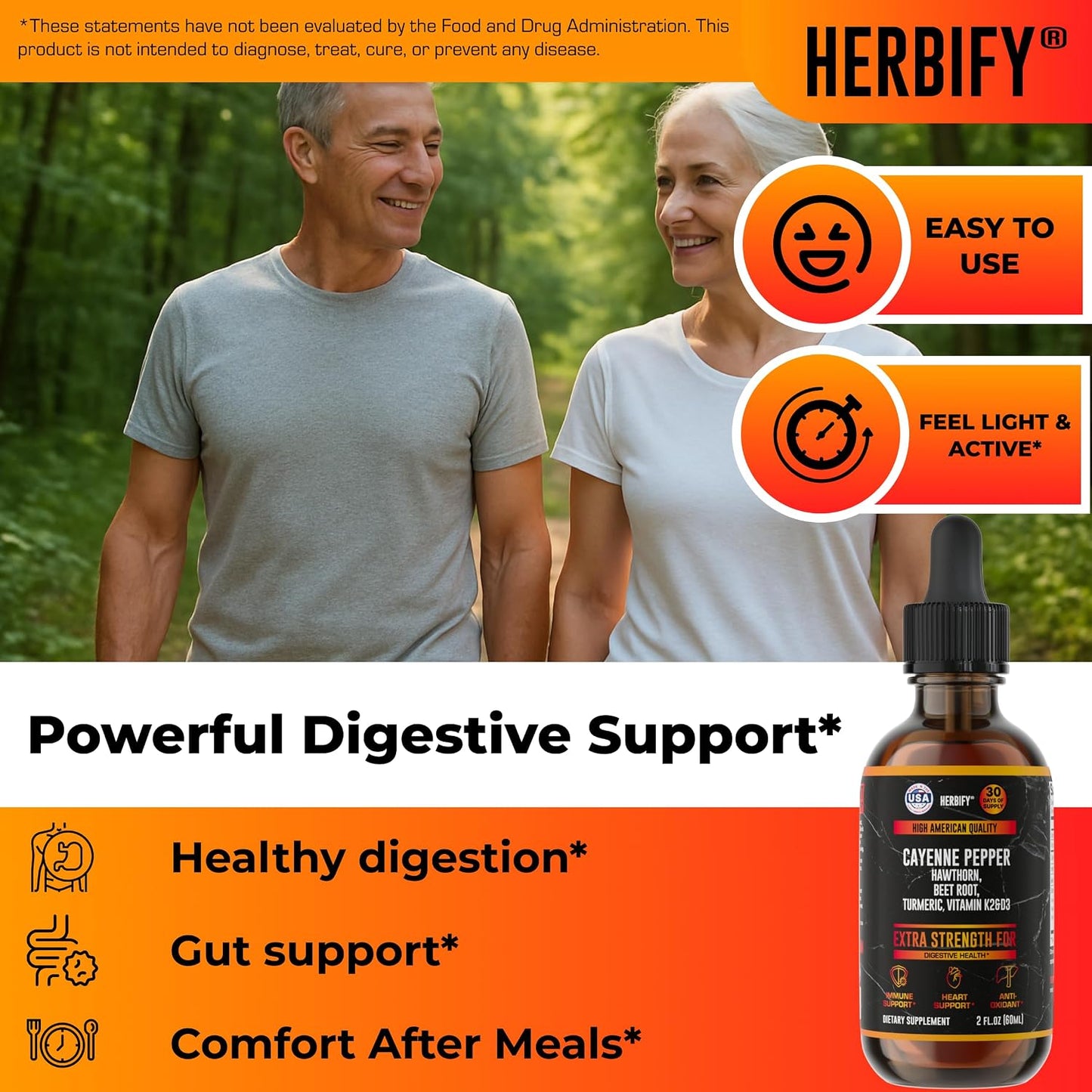 HERBIFY Bundle - Mullein Leaf Extract & Cayenne Pepper Drops - Lung Cleanse & Immune Support, Detox and Digestion Support