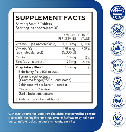 by INDICAID 9-in-1 Immune Support Supplement: Boost Respiratory Immunity with Clean Recipe of 9 Ingredients. Made in US by NSF Certifed Manufacturer. 60 Tablets. Feel the Difference in 30 Days