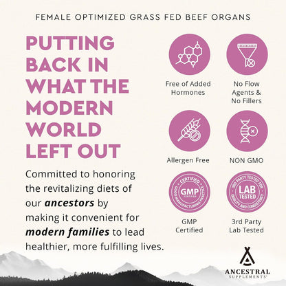Ancestral Supplements FEM & Colostrum Bundle for Women – Supports Hormone Balance, Energy, Skin, Immunity & Digestion – Grass Fed, Pasture Raised Female Organ Blend with Bioactive Colostrum