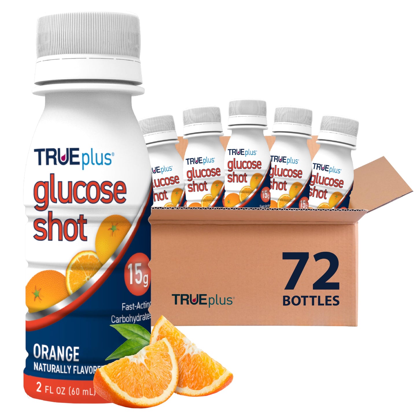 TRUEplus Glucose Shot, 15g Carbohydrates, Mixed Berry Flavor, 6 Pack | 15g Fast-Acting Carbohydrates, Fat Free, Gluten Free, Boosts Energy, Great Tasting and Easy to Use
