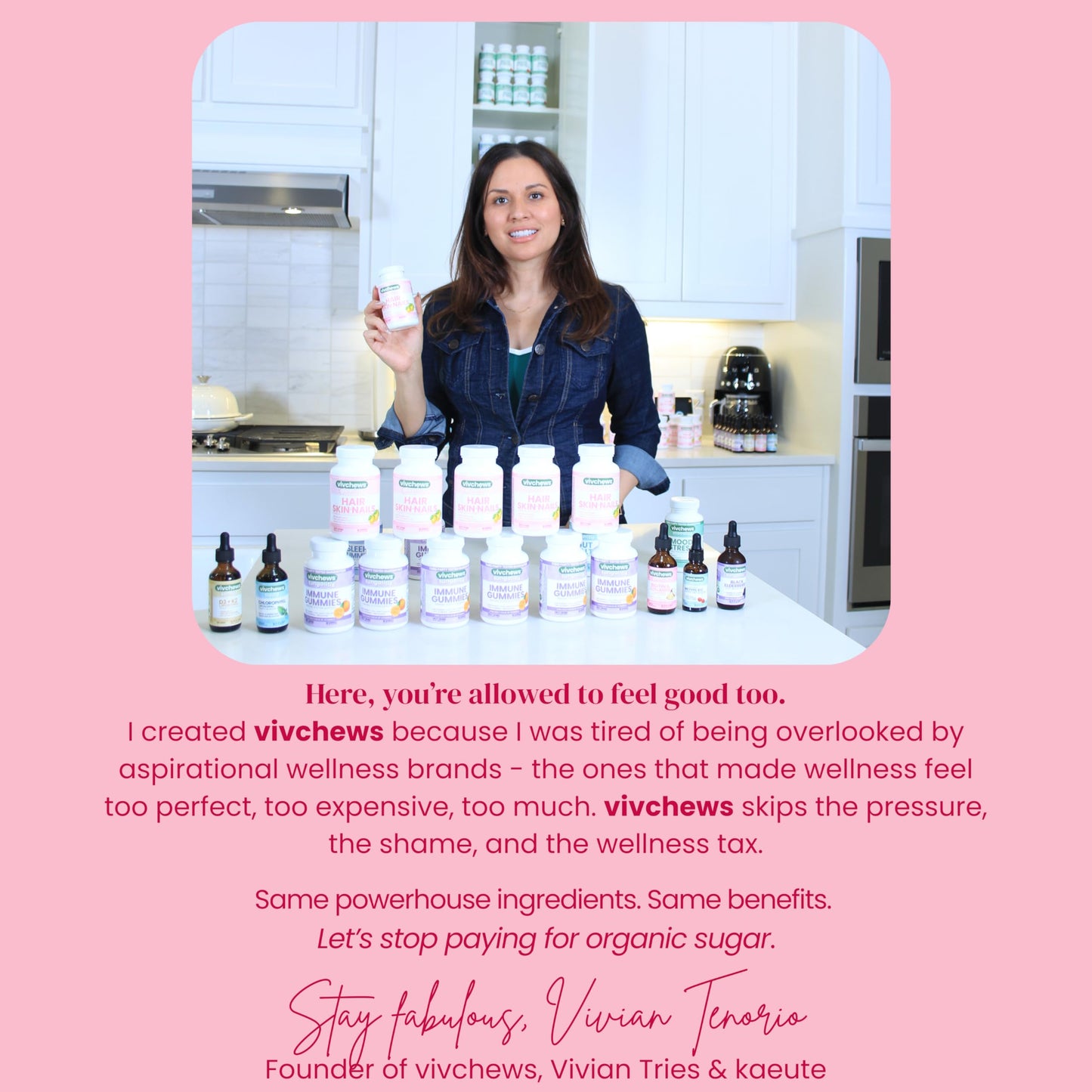 vivchews Glowitis Hair, Skin & Nails Gummies for Thick Hair, Strong Nails & Healthy Skin with Hydrolyzed Multi-Collagen Peptides, Biotin, Zinc, Vitamins C & E