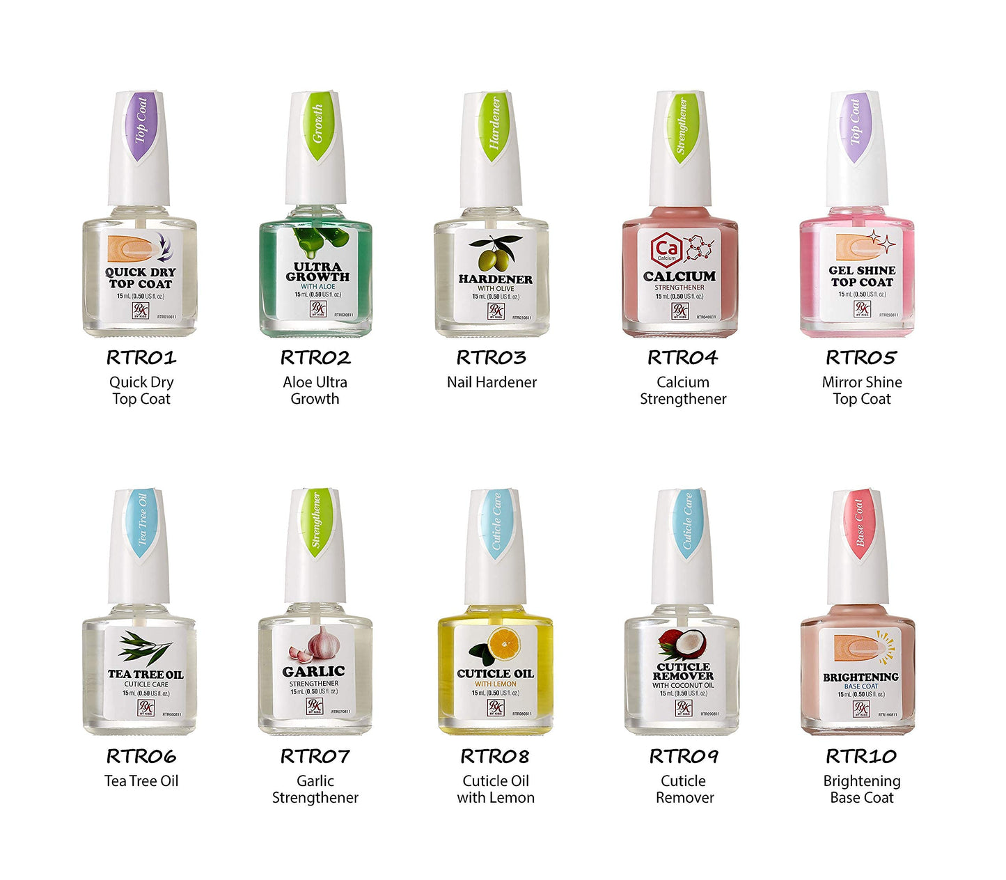 Ruby Kisses Nail Treatment, Garlic Nail Strengthener, Nail Growth & Repair, Strengthening Polish for Thin Damaged Nail, Stops Splits, Chips and Cracks, Infused with Garlic & Vitamin E (1 Pack)