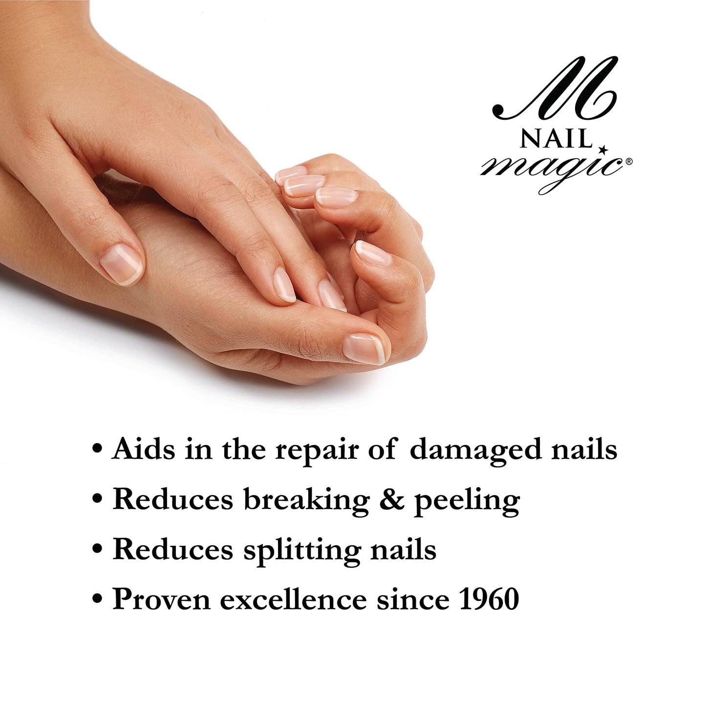 Nail Magic Hardener & Conditioner 2-Pack - Nail Strengthener for Damaged Nails, Clear Polish Base Coat, Repairs Weak Brittle Peeling Nails, 2 x 0.5 fl oz
