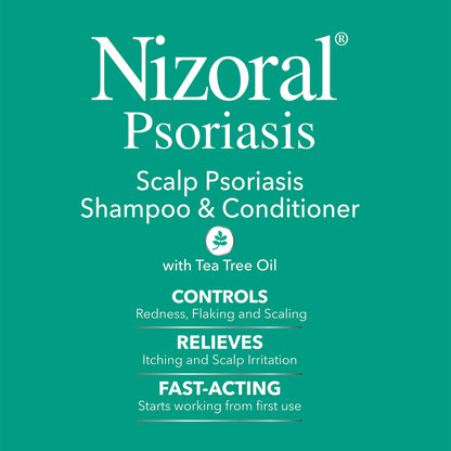 Nizoral Psoriasis Shampoo & Conditioner, 11 Oz, Gentle Scalp Treatment, Relieves Itching and Flaking, Redness and Scaling Effective Scalp Psoriasis Shampoo