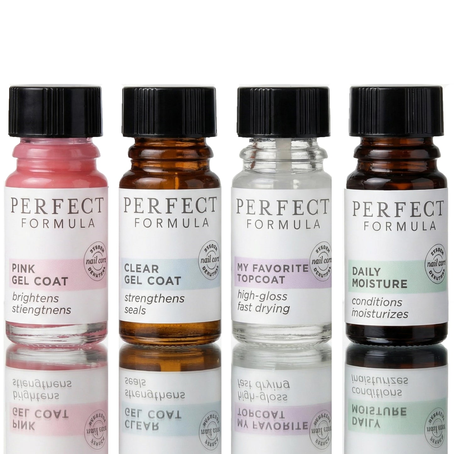 Perfect Formula Nail Essentials Kit – 4-Piece Keratin Nail Strengthener and Growth - Nail Repair For Damaged Nails | High Gloss Finish