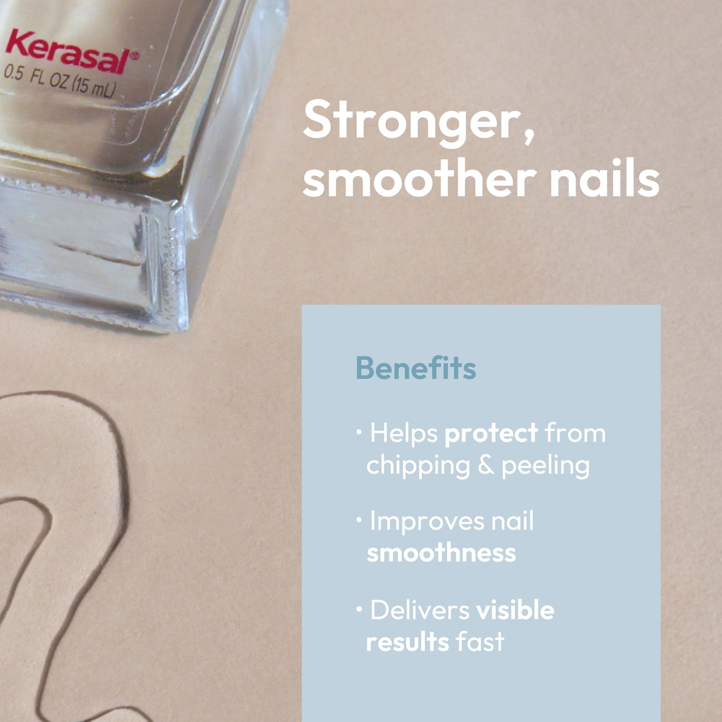 Kerasal Nail Strengthen & Restore Base Coat with Hydrolyzed Keratin and Hyaluronic Acid, .5 Oz