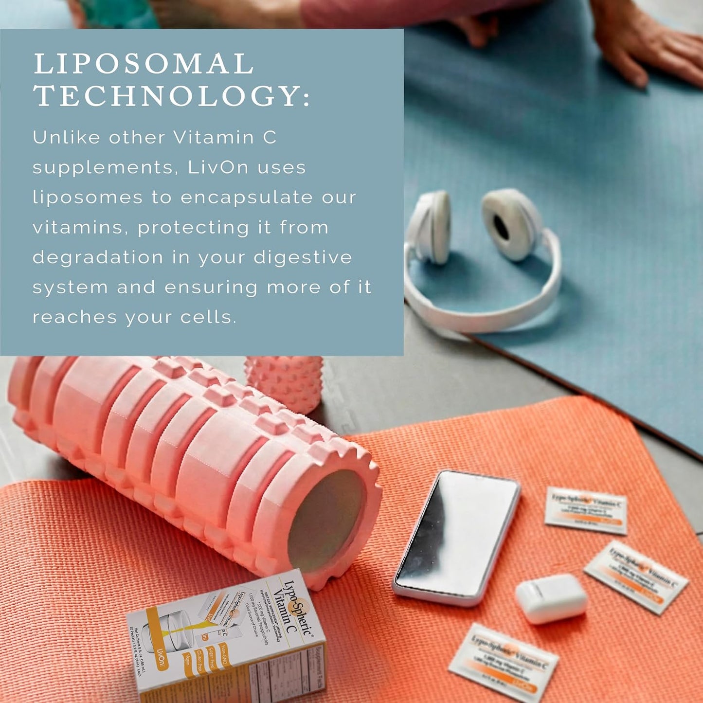 LivOn Laboratories Lypo–Spheric Liposomal Vitamin C 1000mg - No Sugar, Immune Support, Plant Based - Easy to Swallow, Absorbable - Non–GMO, Gluten Free (0.2 fl oz Individual 30 Packets)