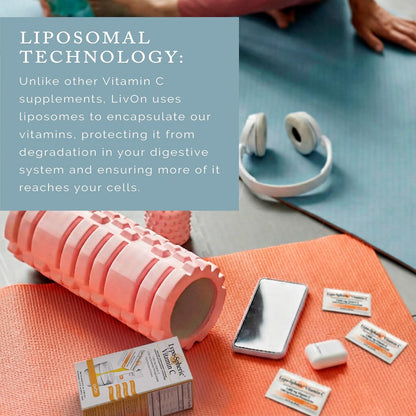 LivOn Laboratories Lypo–Spheric Liposomal Vitamin C 1000mg - No Sugar, Immune Support, Plant Based - Easy to Swallow, Absorbable - Non–GMO, Gluten Free (0.2 fl oz Individual 30 Packets)