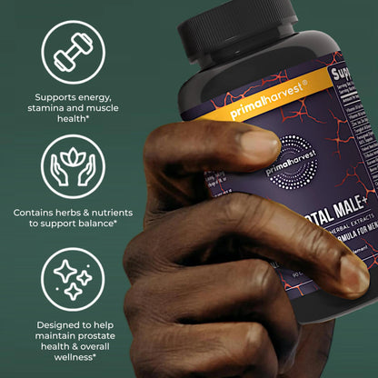 Primal Harvest Total Male+ Multivitamin for Men Vitamins, Minerals and Herbal Support for Energy, Vitality, Immune Health Primal Harvest