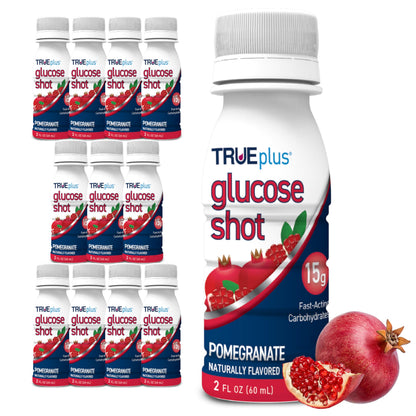 TRUEplus Glucose Shot, 15g Carbohydrates, Mixed Berry Flavor, 6 Pack | 15g Fast-Acting Carbohydrates, Fat Free, Gluten Free, Boosts Energy, Great Tasting and Easy to Use