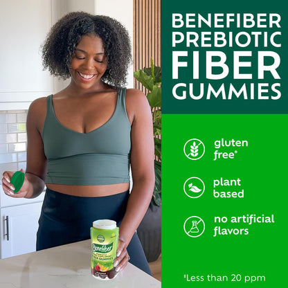 Benefiber Prebiotic Friendly Fiber Supplement Gummies for Digestive Health, Assorted Fruit Flavor - 81 Count