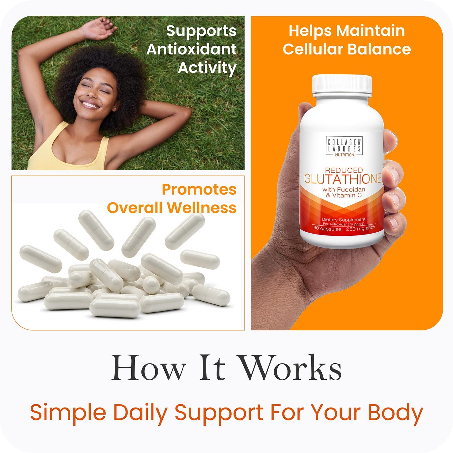 Advanced Glutathione Complex 500mg – with Fucoidan & Vitamin C – Antioxidant Support for Skin Glow, Detox & Immune Health – Non-GMO, Made in USA (60 Capsules) Collagen Laborés buy supplements Au