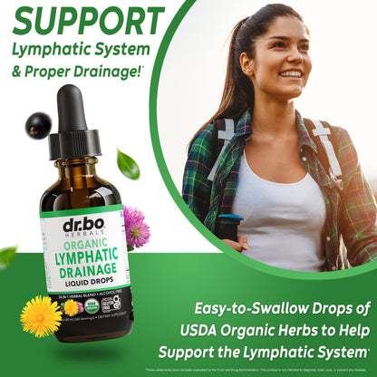 Lymphatic Drainage Supplements Drops - Organic Lymphatic Support Liquid Drops Cleanse with Echinacea, Lymph System Support Supplement, Lymph Node Detox Cleanse System Drainage - 1oz Non-GMO Organics
