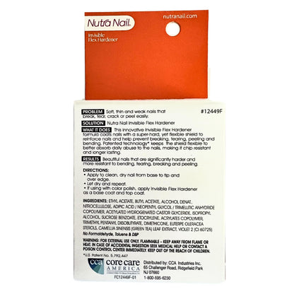 Nutra Nail Invisible Flex Hardener – Instant Protective & Restorative Clear Gel Top Coat Shield for Brittle, Damaged Nails - 0.5 Fl Oz