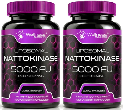 Nattokinase Supplement Capsules 5000 FU, Third-Party Tested Nattokinase – Enzymes from Japanese Natto – Daily Wellness Support – 120 Count (Pack of 1)