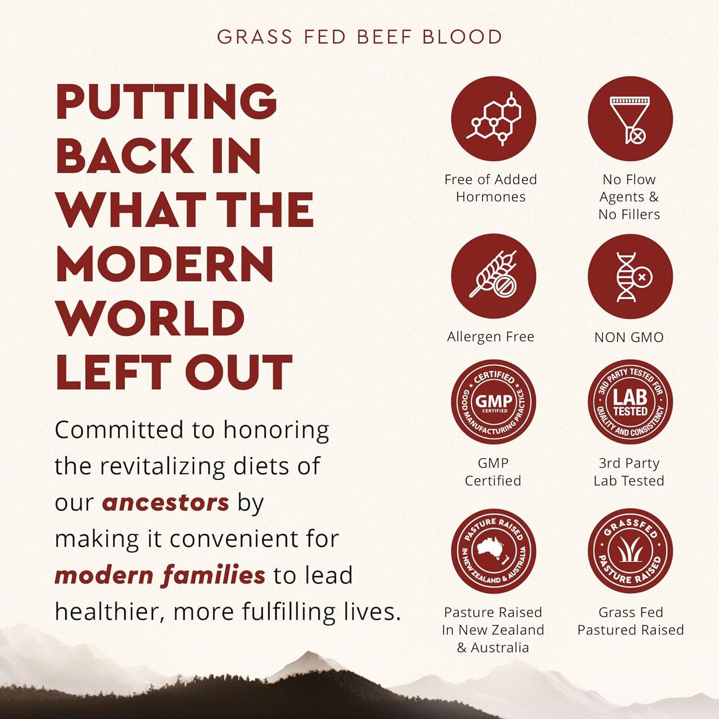Ancestral Supplements Blood Health Supplement, Organ Formula, 500mg, 180 Ct | Beef blood, spleen and liver supplement supports red and white blood cell formation, immune health and heart health together.