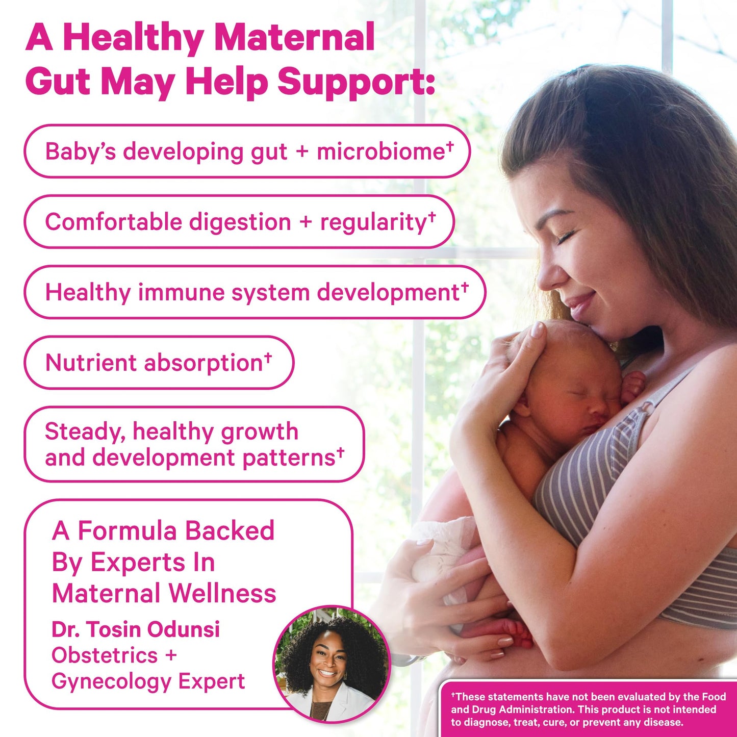 Pink Stork Lactation Probiotic, 30 Billion CFUs, 30 Capsules | Multi Strain Postnatal Probiotics for Breastfeeding Women, Support Breast Milk & Gut Health, Postpartum Essentials