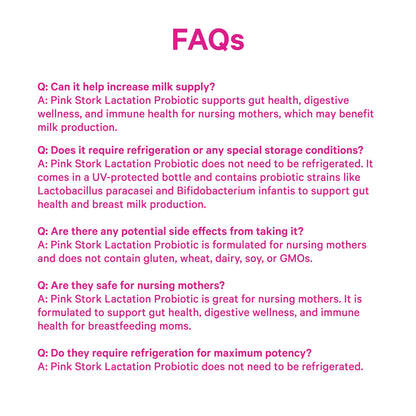 Pink Stork Lactation Probiotic, 30 Billion CFUs, 30 Capsules | Multi Strain Postnatal Probiotics for Breastfeeding Women, Support Breast Milk & Gut Health, Postpartum Essentials
