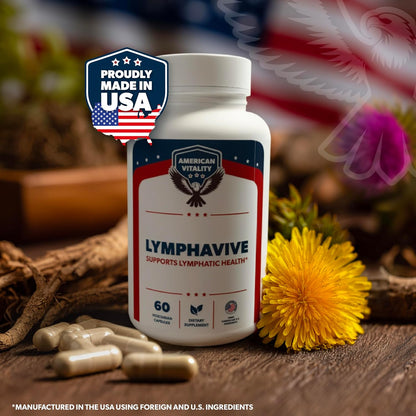 LymphaVive | Lymphatic Drainage Supplements | Lymph System Support, For Men & Women, Bromelain, Echinacea, Burdock Root, Dandelion, Rutin, 30 Days Supply, 60 Capsules