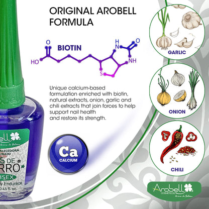 Arobell Nail Strengthener Iron Nails Nail Hardener for Damaged & Brittle Nails Clear Nail Polish for Growth & Protection