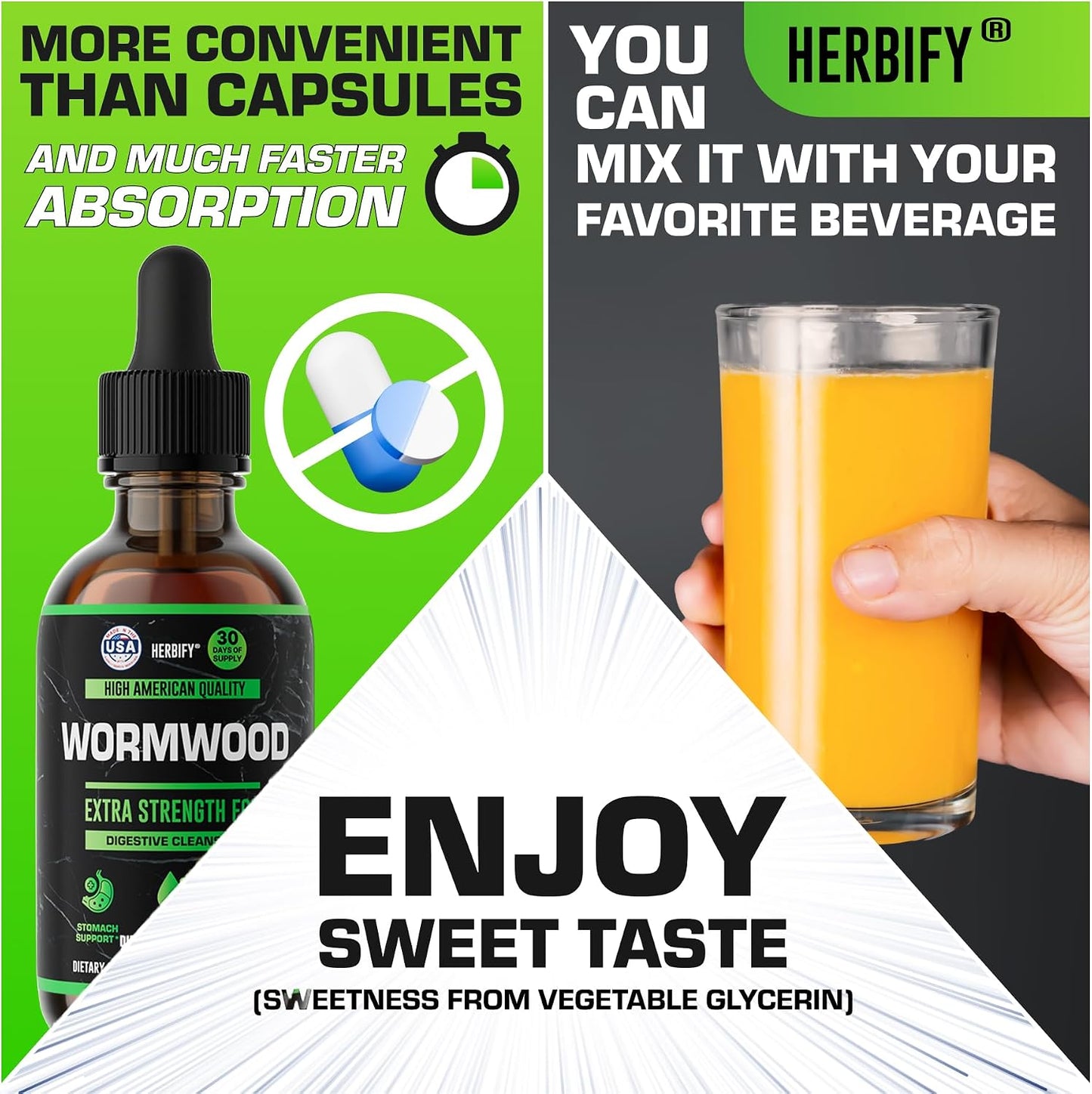 Wormwood Extract for Digestive Health & Liver Detox - Natural Intestinal Cleanse Wormwood Herb Supplement, Supports Gut Health for Women and Men & Life Balance - Made in USA 2 FL Oz