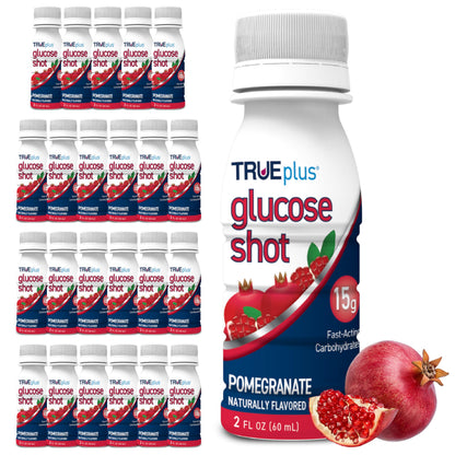 TRUEplus Glucose Shot, 15g Carbohydrates, Mixed Berry Flavor, 6 Pack | 15g Fast-Acting Carbohydrates, Fat Free, Gluten Free, Boosts Energy, Great Tasting and Easy to Use