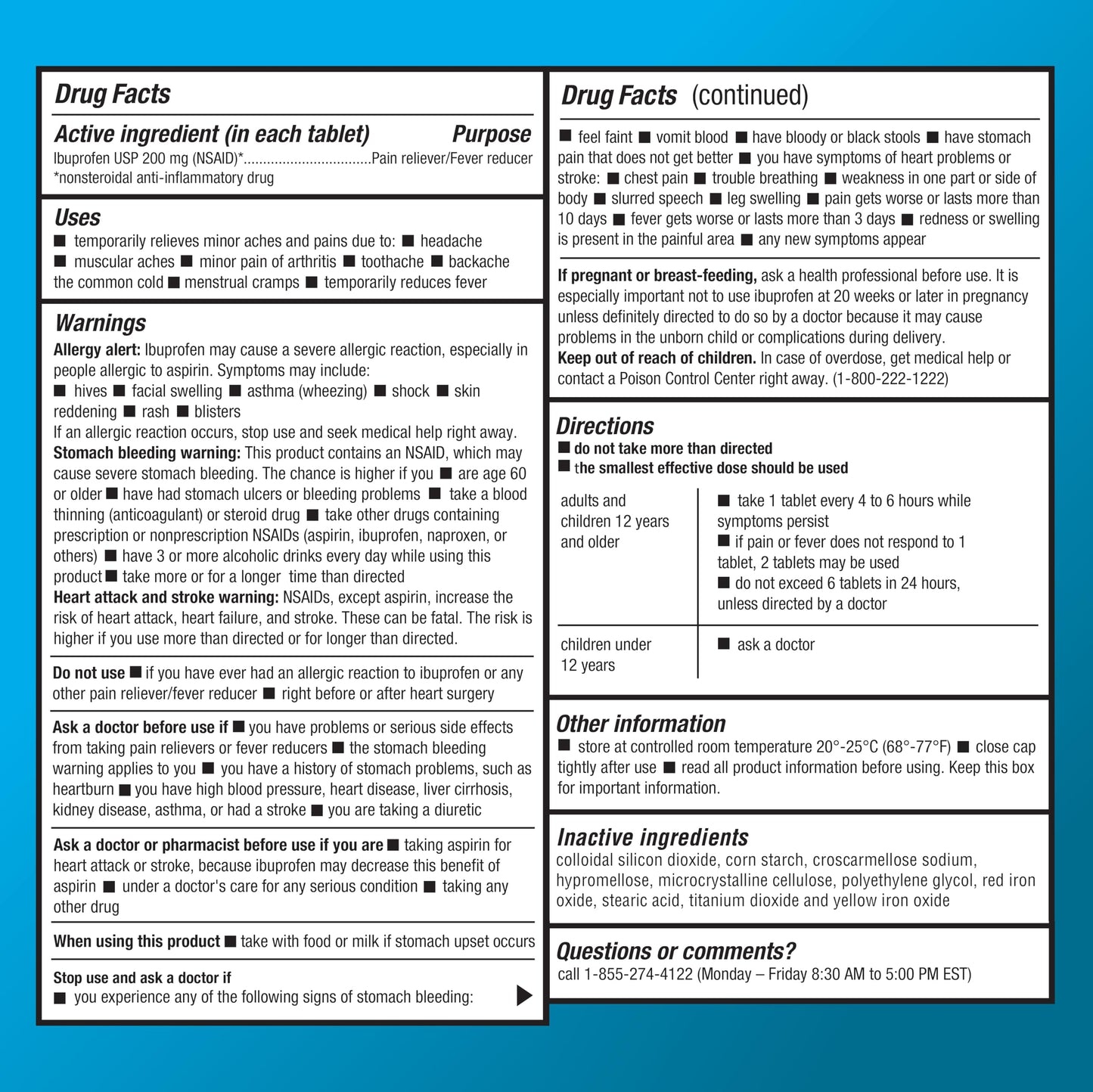 Amazon Basic Care Ibuprofen Tablets, Fever Reducer and Pain Relief from Body Aches, Headache, Arthritis Pain and More, 1000 Count Amazon Basic Care buy supplements Au