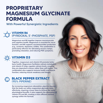 Magnesium Glycinate 1000mg with Vitamin D3 & B6-500mg per Capsule - Pure Elemental Mag Supplement Complex for Sleep, Muscle, Bone Health - Replace Gummies, Tablets & Powder - 120 Capsules aSquared NutritionBuy Supplements Australia
